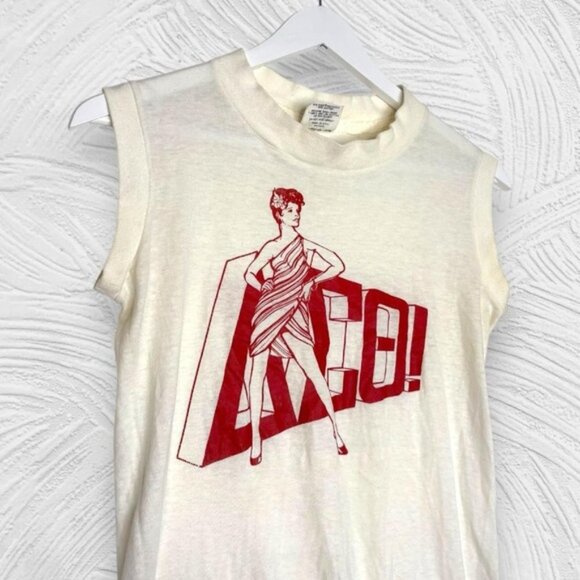 Vintage 80s Fabulous Delta Sigma Theta sorority collegiate muscle tee cream S - Picture 3 of 8